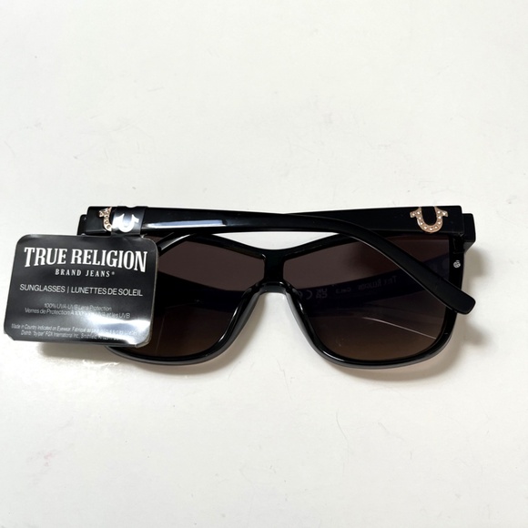 New TRUE RELIGION Cat Eye Rhinestone Sunglasses Acetate Gradient Lens Iridescent main image 7